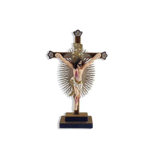IMAGEM DE RESINA NACIONAL BOM JESUS DA LAPA COM CRUZ  MDF 12CM (1 UNIDADE)