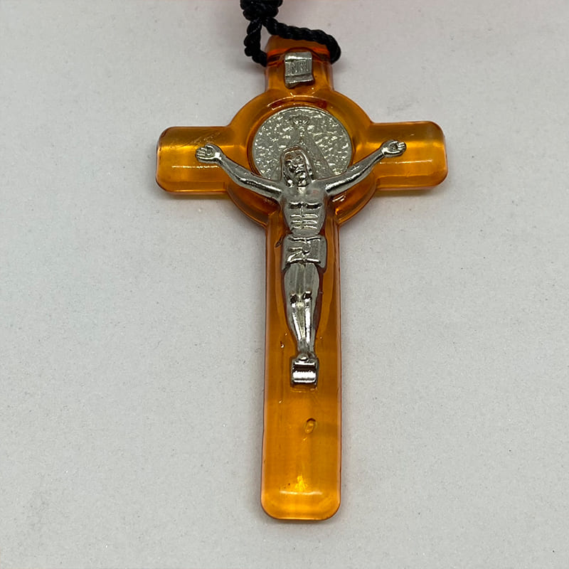 TERÇO EMBORRACHADO NOSSA SENHORA APARECIDA LARANJA 8MM (6 UNIDADES)