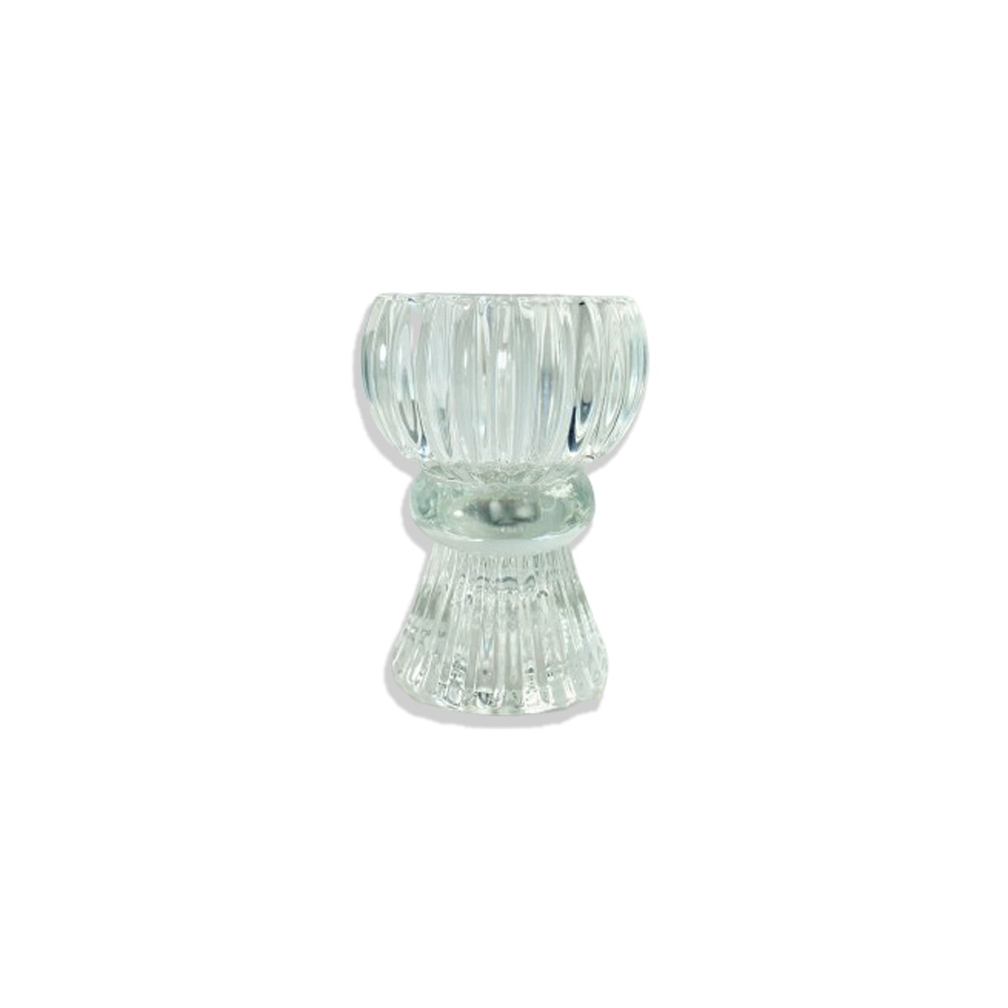 CASTIÇAL DE VIDRO DETALHADO 8CM (1 UNIDADE)