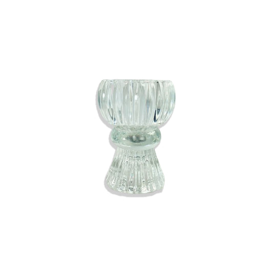 CASTIÇAL DE VIDRO DETALHADO 8CM (1 UNIDADE)