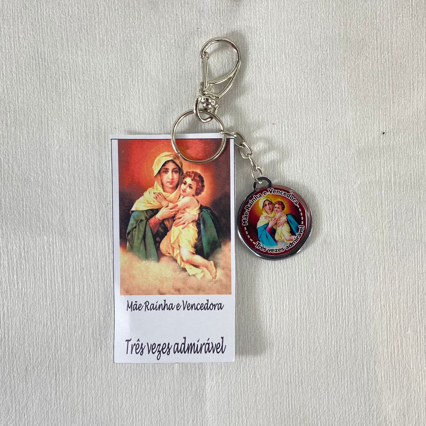 CHAVEIRO METAL DUPLA FACE COM MOSQUETE MÃE RAINHA (6 UNIDADES)