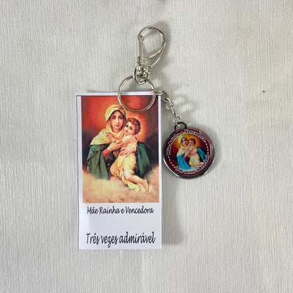 CHAVEIRO METAL DUPLA FACE COM MOSQUETE MÃE RAINHA (6 UNIDADES)