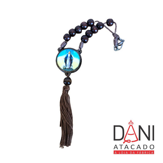 DEZENA DE MADEIRA NOSSA SENHORA DAS GRAÇAS 24CM (3 UNIDADES)