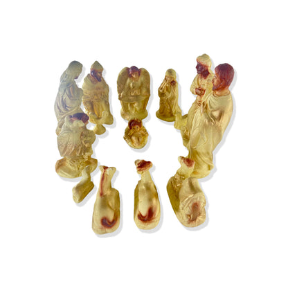 PRESÉPIO DE GESSO AMARELO 15 PEÇAS 18CM (1 UNIDADE)