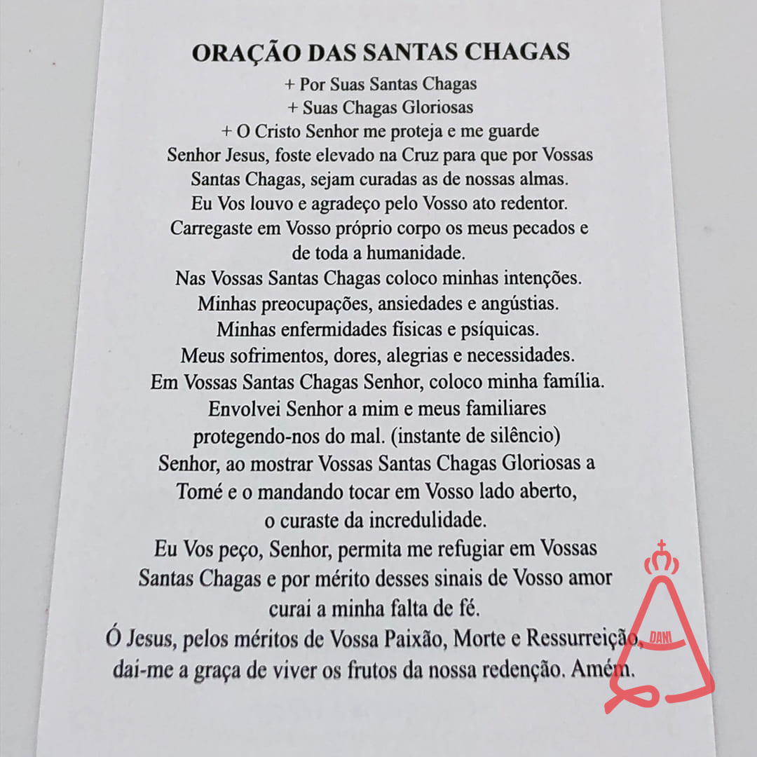 FOLHETO DE ORAÇÃO SANTAS CHAGAS (300 UNIDADES)