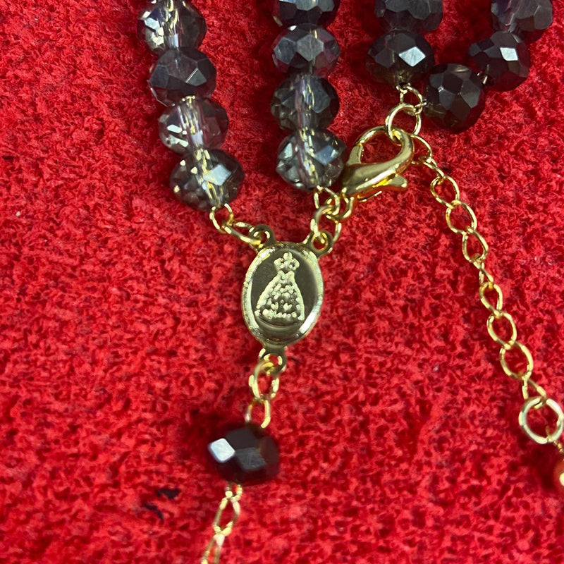 TERÇO PULSEIRA CRISTAL PRETO MOD2 (3 UNIDADES)
