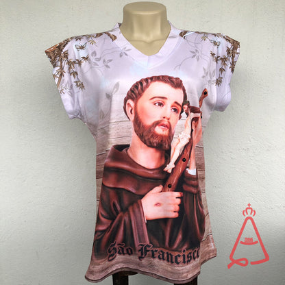 CAMISETA RELIGIOSA SÃO FRANCISCO DE ASSIS TAMANHO:M (1 UNIDADE)