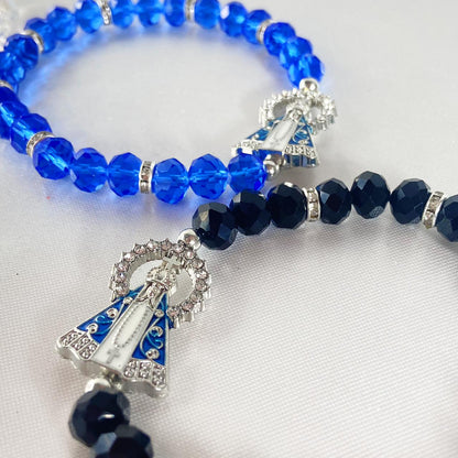 PULSEIRA CRISTAL NOSSA SENHORA APARECIDA CORES SORTIDAS (12 UNIDADES)