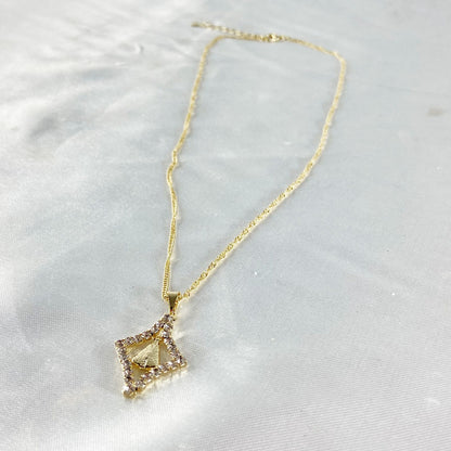 CORRENTE DOURADA NOSSA SENHORA APARECIDA COM STRASS BRANCO (3 UNIDADES)