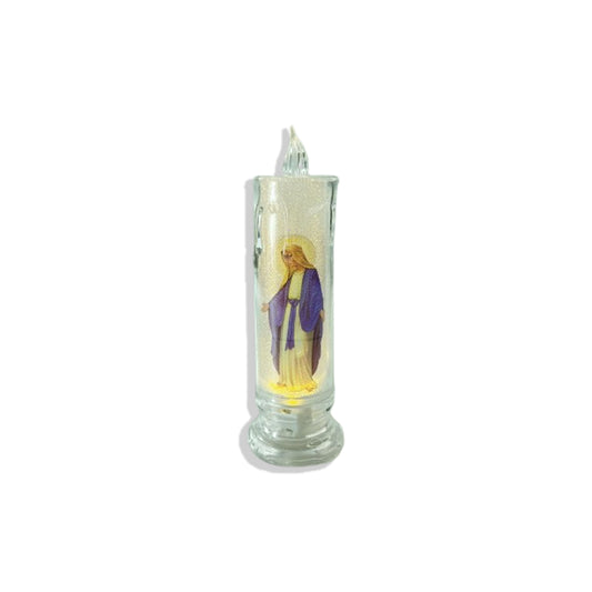 VELA ELETRÔNICA TRANSPARENTE NOSSA SENHORA DAS GRAÇAS 15CM (1 UNIDADE)