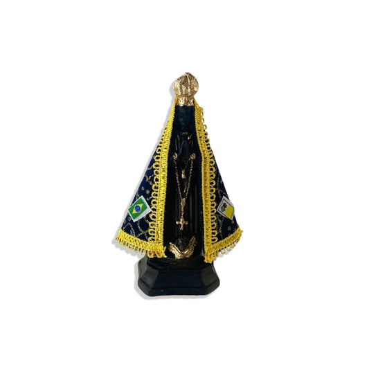 IMAGEM DE GESSO NOSSA SENHORA APARECIDA COM MANTO 15CM (1 UNIDADE)