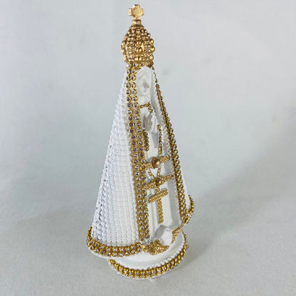 IMAGEM DE RESINA NACIONAL NOSSA SENHORA APARECIDA BRANCA 15CM (1 UNIDADE)