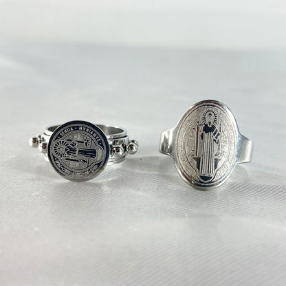 ANEL PRATEADO MEDALHA SÃO BENTO (45 UNIDADES)