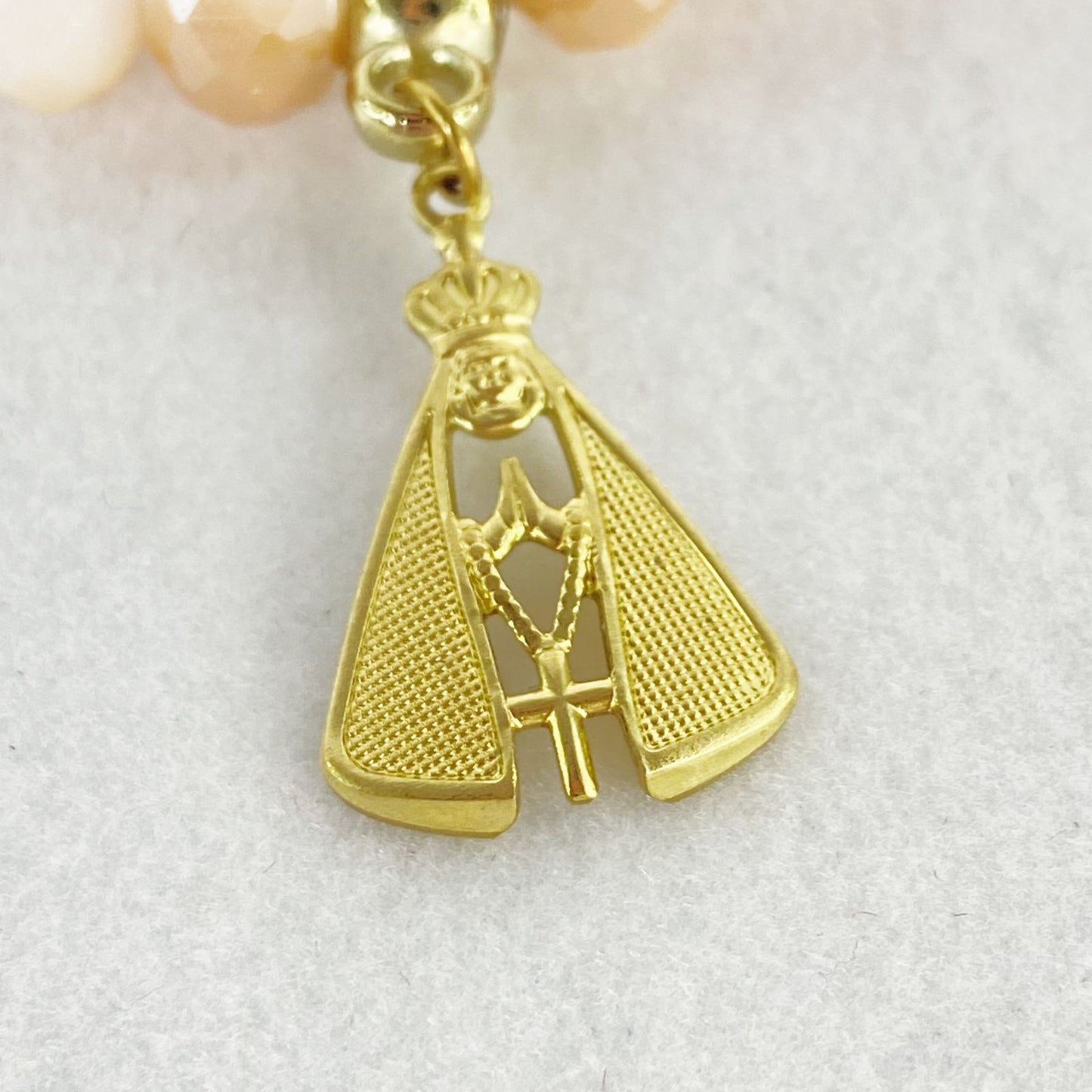 PULSEIRA CRISTAL NOSSA SENHORA APARECIDA CREME ( 3 UNIDADES)