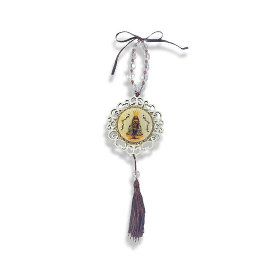 MEDALHÃO DE PORTA RESINADO COM STRASS NOSSA SENHORA APARECIDA (1 UNIDADE)