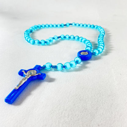 TERÇO NOSSA SENHORA APARECIDA  AZUL 10MM (6 UNIDADES)