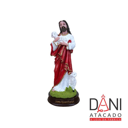 IMAGEM DE RESINA NACIONAL JESUS BOM PASTOR 13CM (1 UNIDADE)