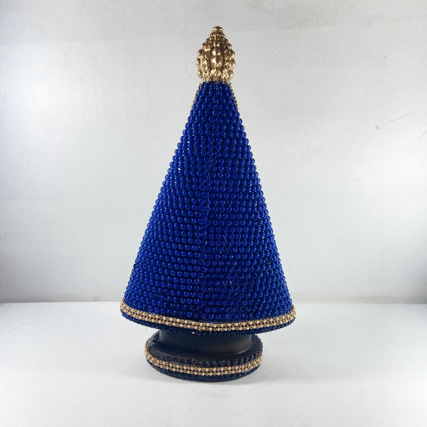 IMAGEM DE GESSO NOSSA SENHORA APARECIDA COM STRASS AZUL 31CM (1 UNIDADE)