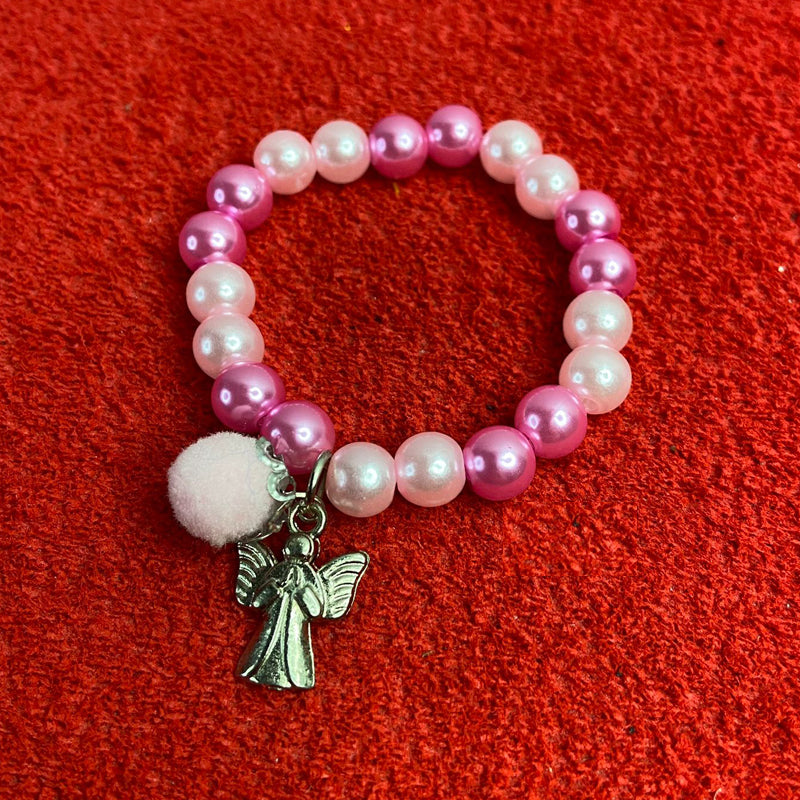 PULSEIRA INFANTIL PÉROLA ANJINHO ROSA (06 UNIDADES)