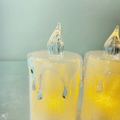 KIT VELA ELETRÔNICA TRANSPARENTE DERRETIDA 08CM (3 UNIDADES)