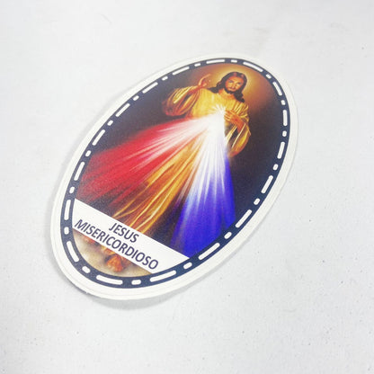 ADESIVO OVAL JESUS MISERICORDIOSO 13X08 (3 UNIDADES)