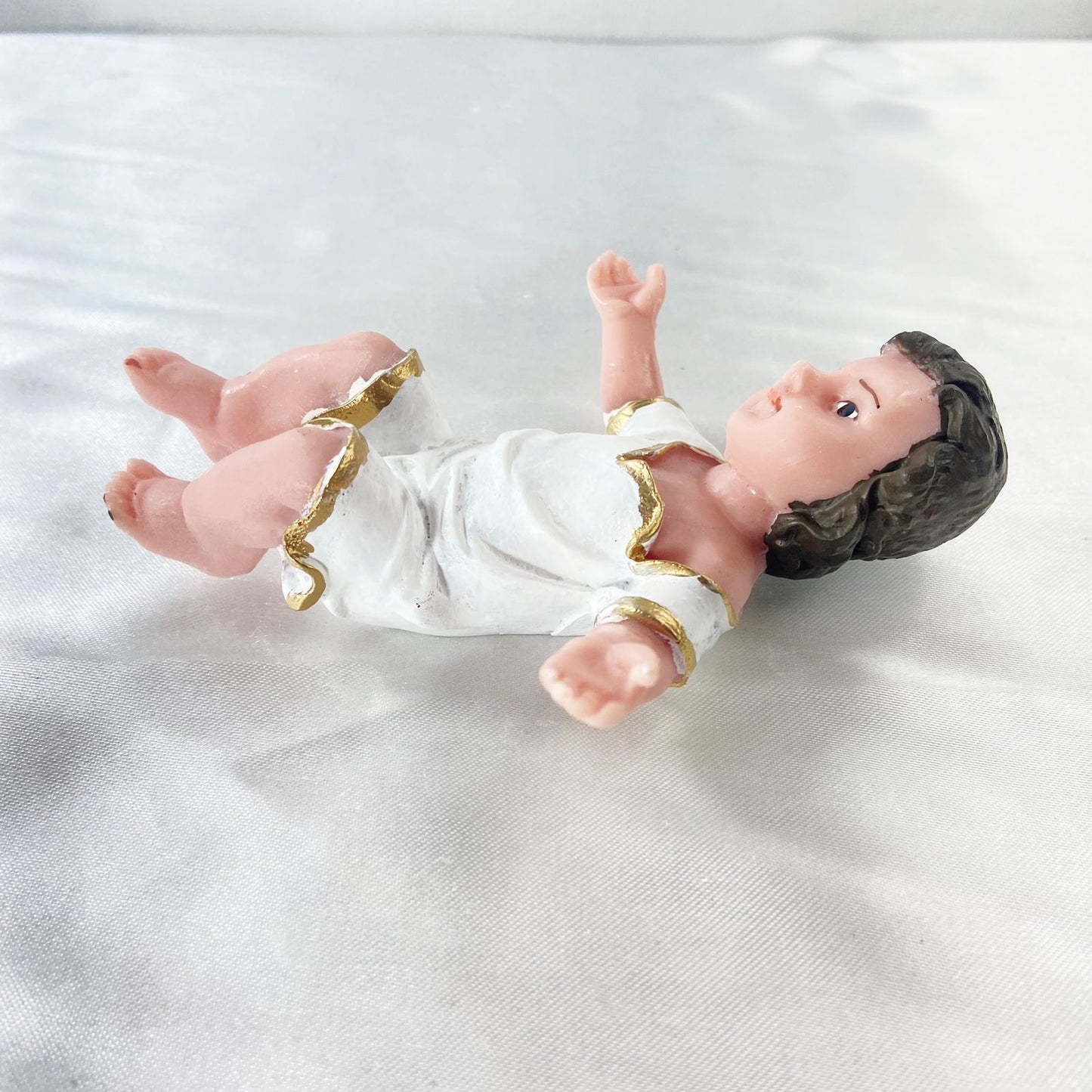 IMAGEM DE RESINA NACIONAL MENINO JESUS BRANCO 12CM (1 UNIDADE)