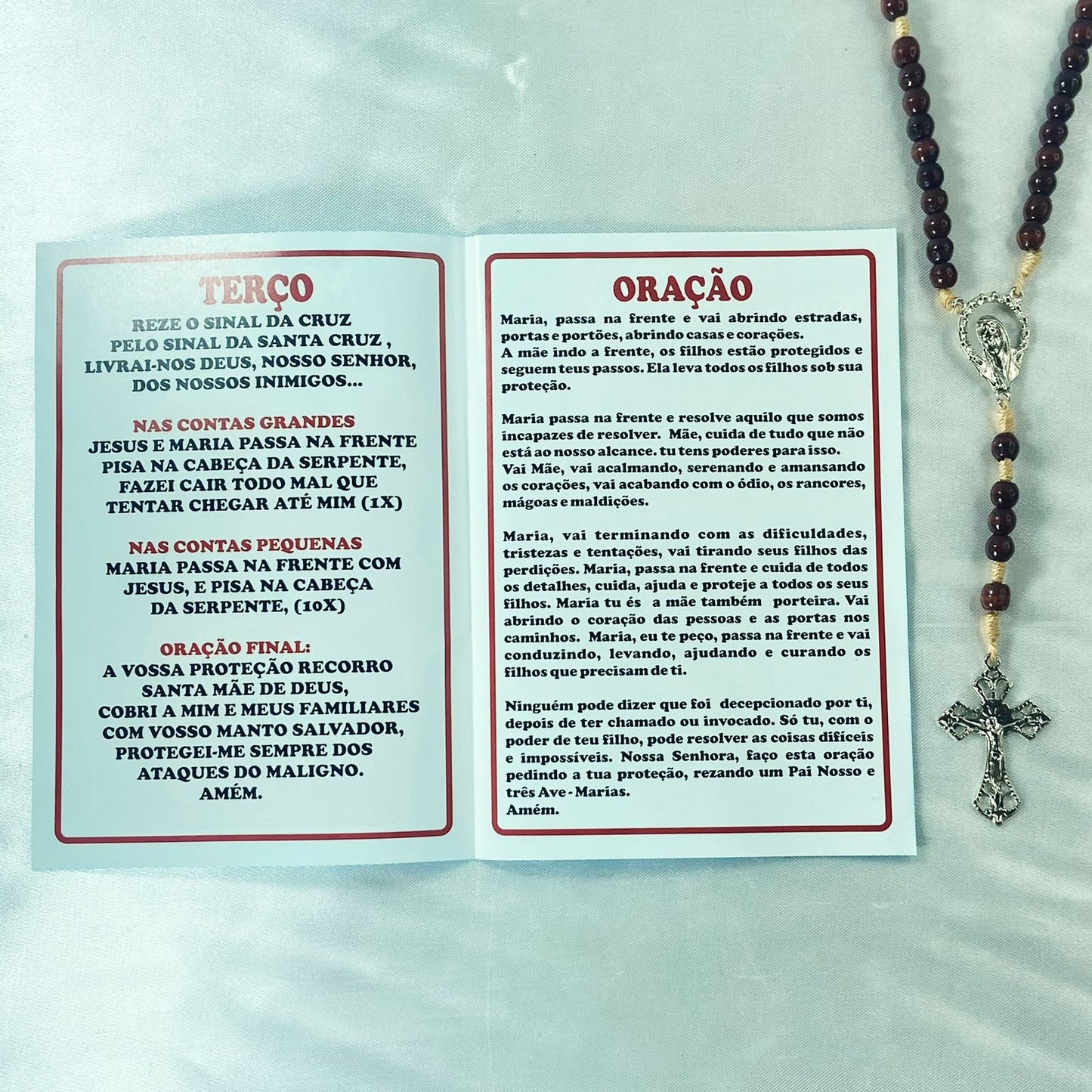 TERÇO DE MADEIRA NOSSA SENHORA DO SILÊNCIO MOD2 06MM (3 UNIDADES)