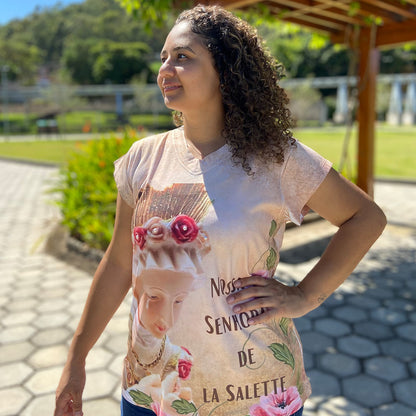 CAMISETA RELIGIOSA NOSSA SENHORA DE SALETTE TAMANHO:M (1 UNIDADE)