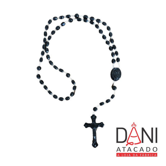 TERÇO ACRÍLICO P PRETO (12 UNIDADES)