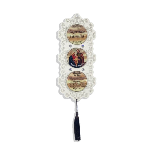 ADORNO UNICO TRIPLO BRANCO SAGRADA FAMÍLIA (1 UNIDADE)