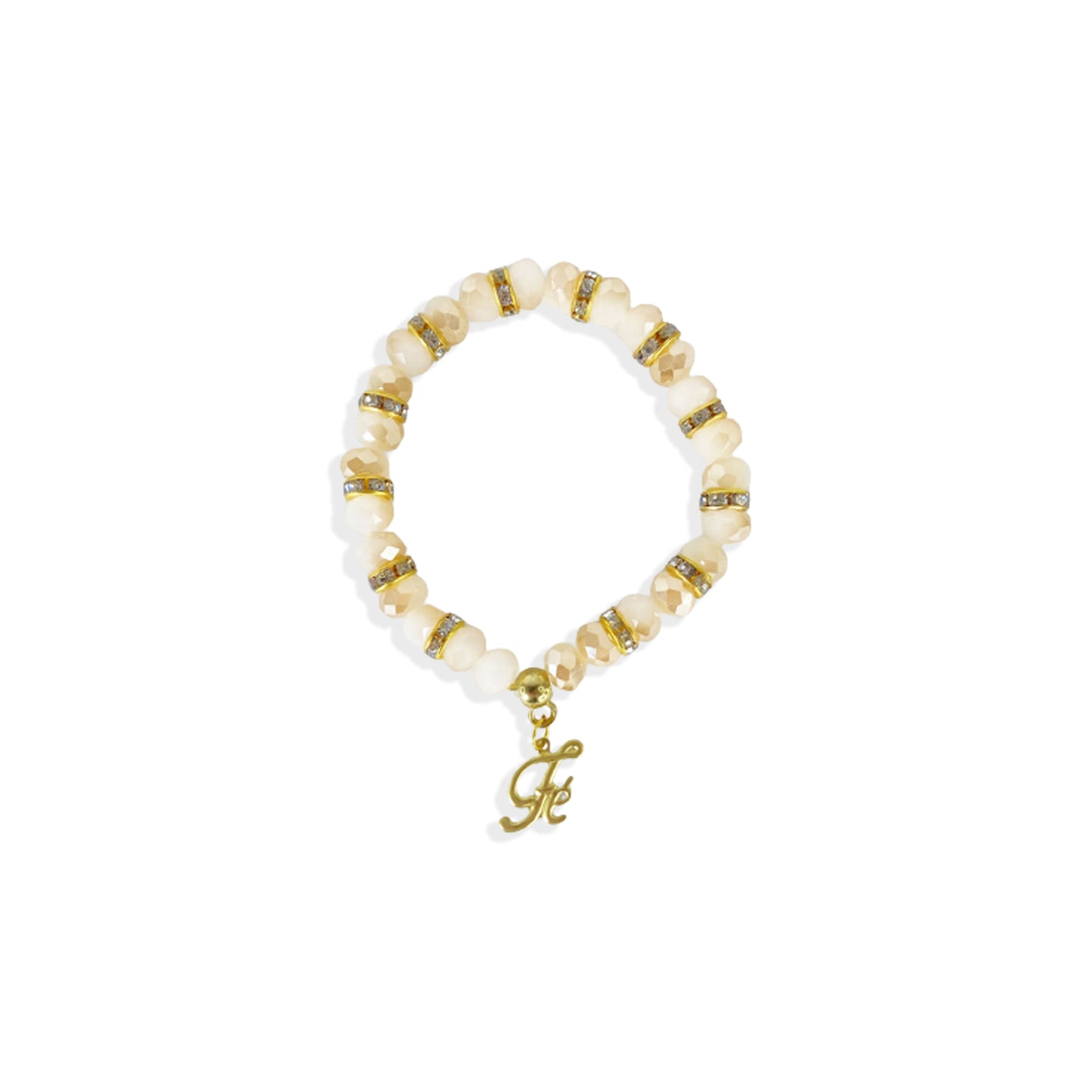 PULSEIRA CRISTAL FÉ CREME ( 3 UNIDADES)
