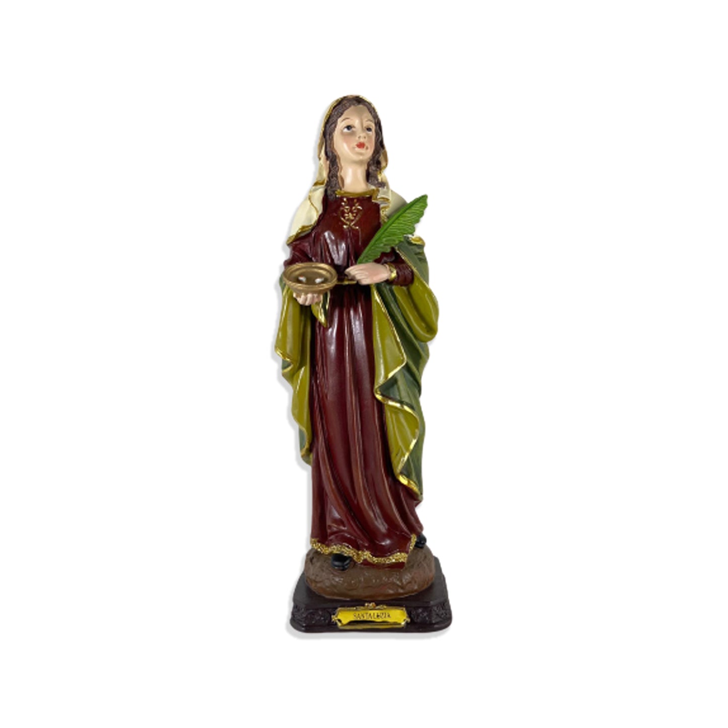 IMAGEM DE RESINA IMPORTADA SANTA LUZIA 31CM (1 UNIDADE)
